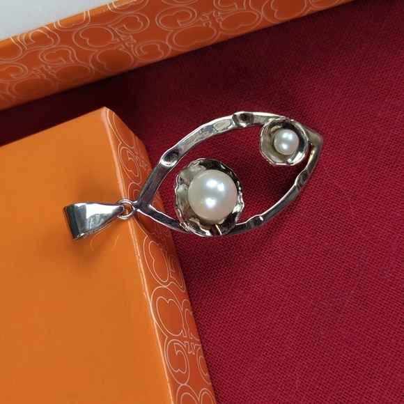 Gorgeous Pendant Pearls & Mexican Silver Talleres De Los Ballesteros - Picture 4 of 5